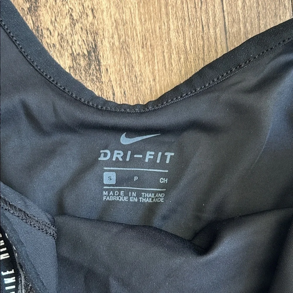 Nike Girl's Striped Black and Gray Tank Top